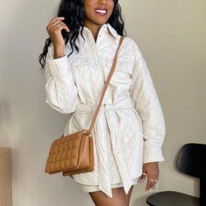 Quilted shirt jacket